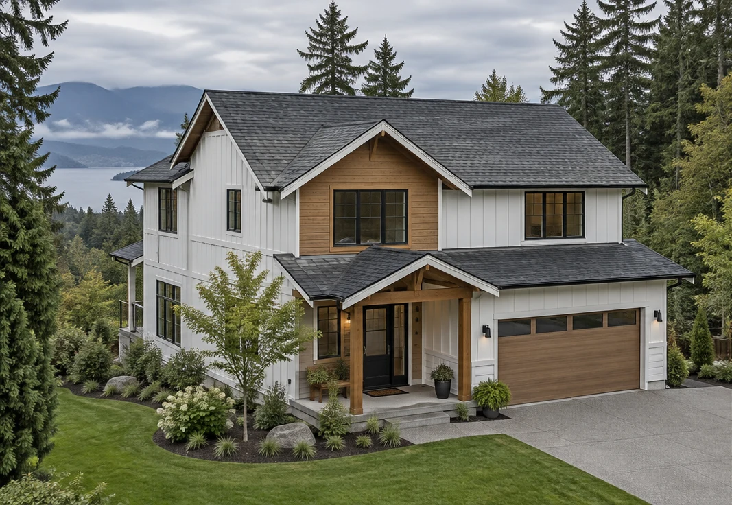 Same illustrative home with an asphalt shingle roof